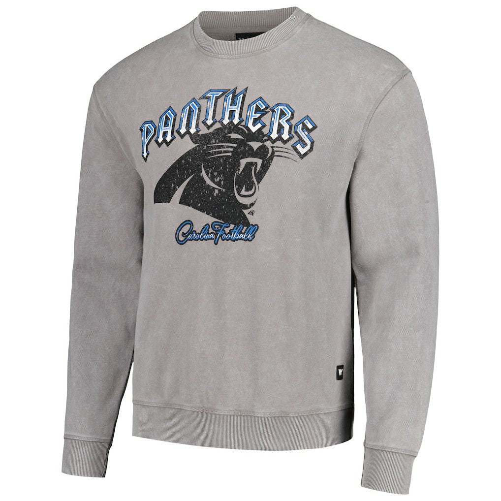 The Wild Collective Unisex Distressed Pullover Sweatshirt - Carolina Panthers Pullover