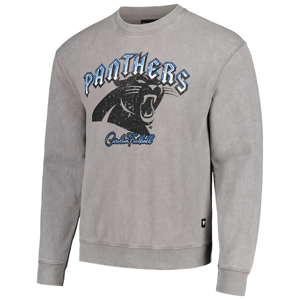 The Wild Collective Unisex Distressed Pullover Sweatshirt - Carolina Panthers Pullover