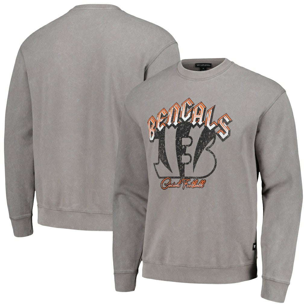 The Wild Collective Unisex Distressed Pullover Sweatshirt - Cincinnati Bengals Pullover