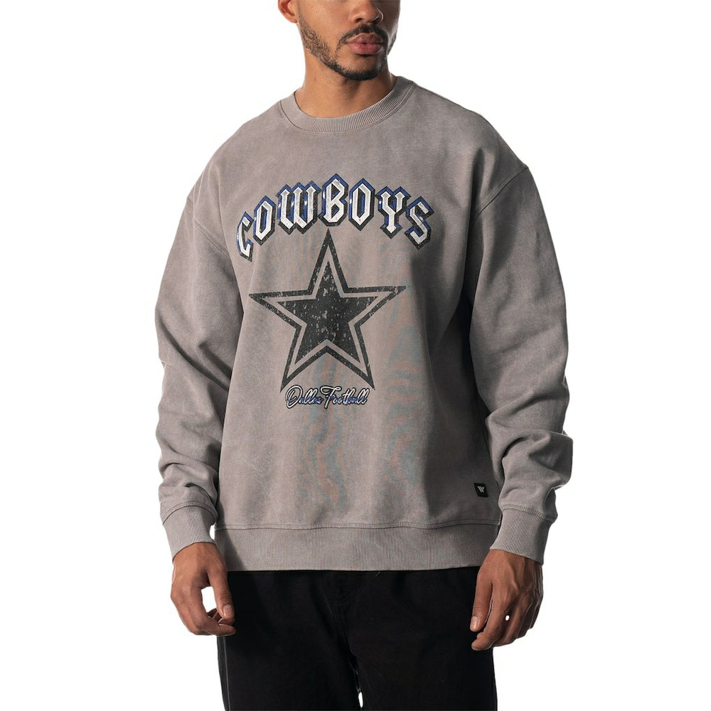 The Wild Collective Unisex Distressed Pullover Sweatshirt - Dallas Cowboys Pullover