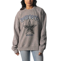 The Wild Collective Unisex Distressed Pullover Sweatshirt - Dallas Cowboys Pullover