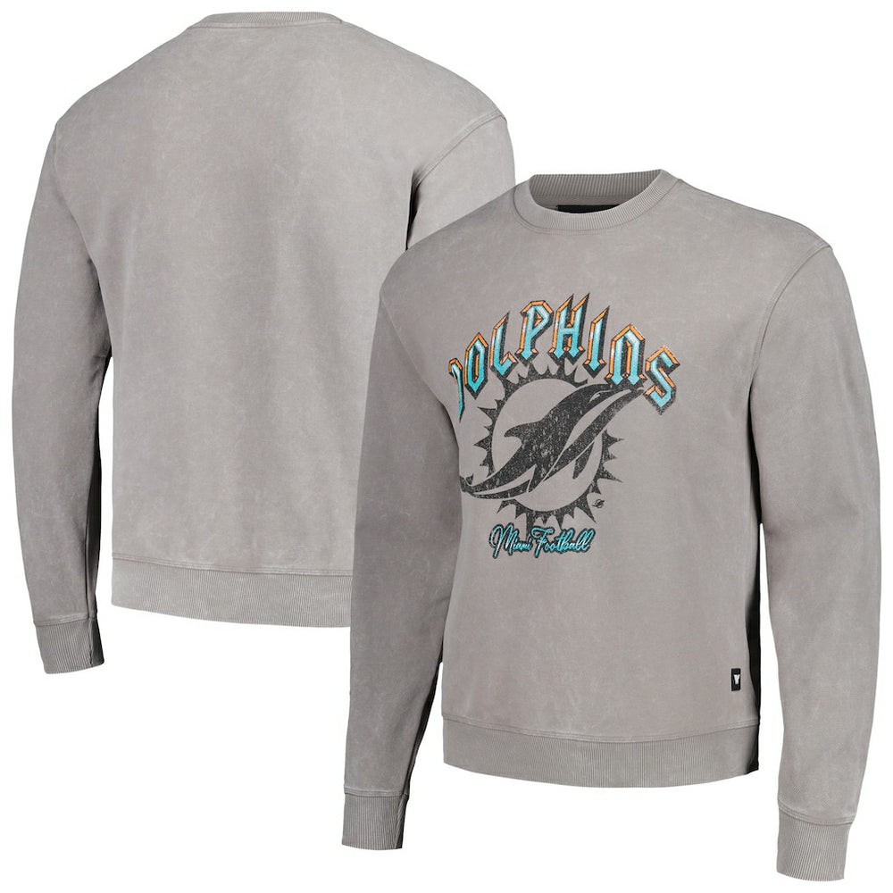 The Wild Collective Unisex Distressed Pullover Sweatshirt - Miami Dolphins Pullover