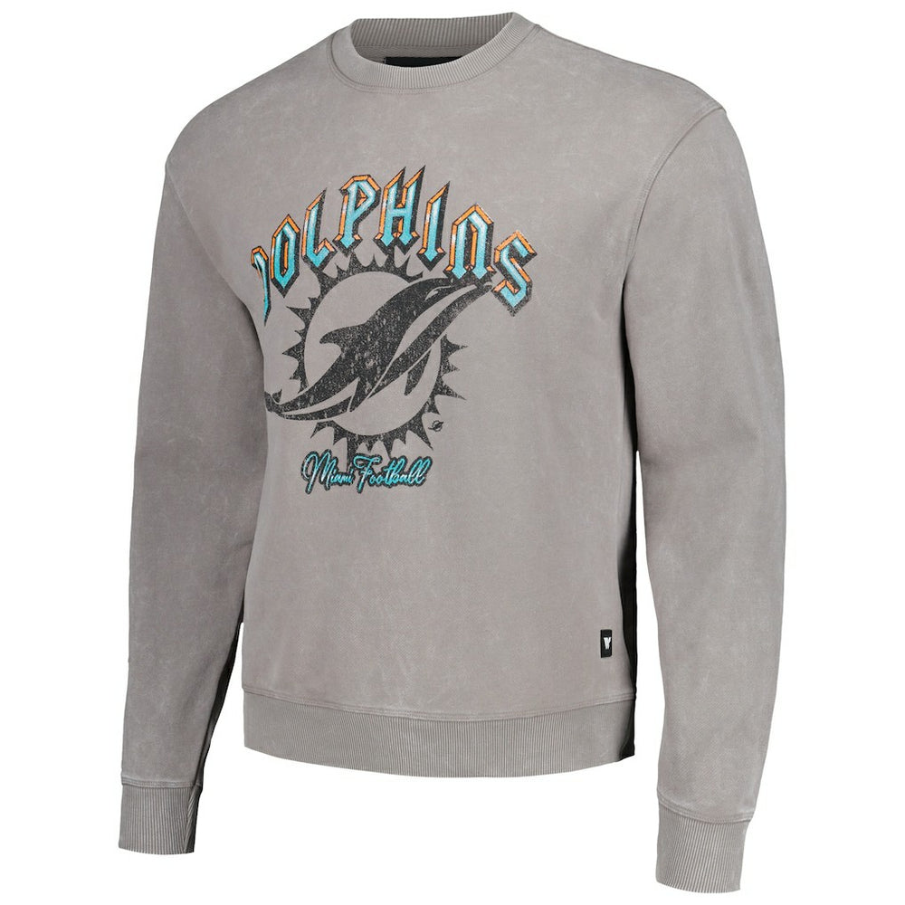 The Wild Collective Unisex Distressed Pullover Sweatshirt - Miami Dolphins Pullover