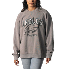 The Wild Collective Unisex Distressed Pullover Sweatshirt - Philadelphia Eagles Pullover