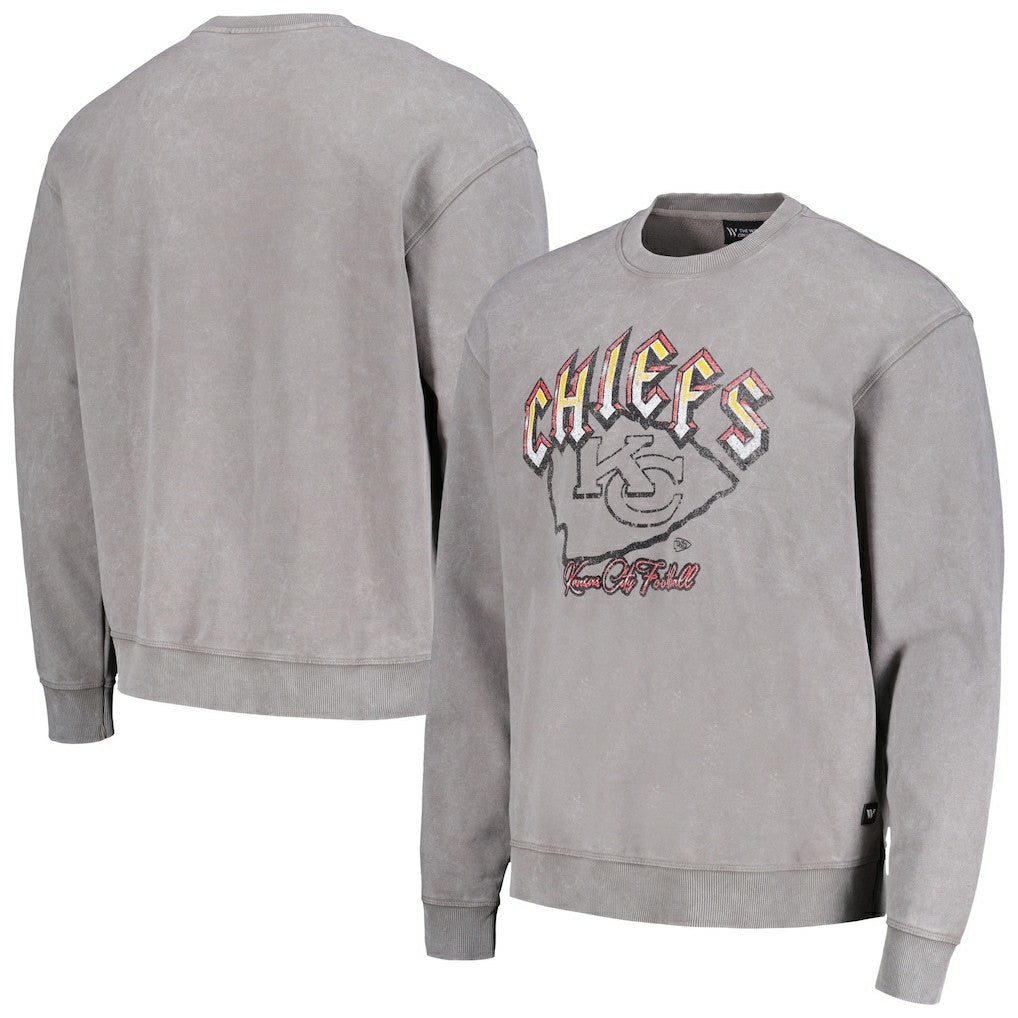 The Wild Collective Unisex Distressed Pullover Sweatshirt - Kansas City Chiefs Pullover