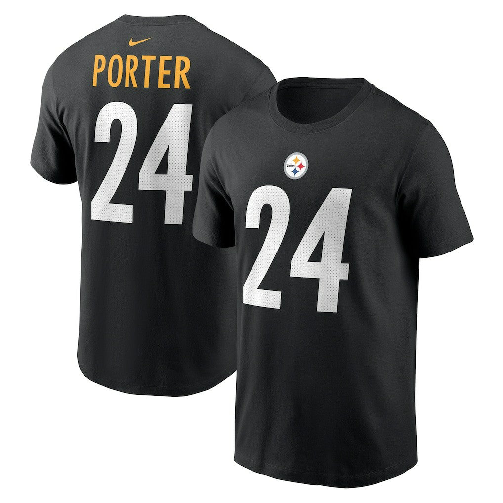 Joey Porter Jr.  Player Name & Number T-Shirt - Pittsburgh Steelers T-shirts