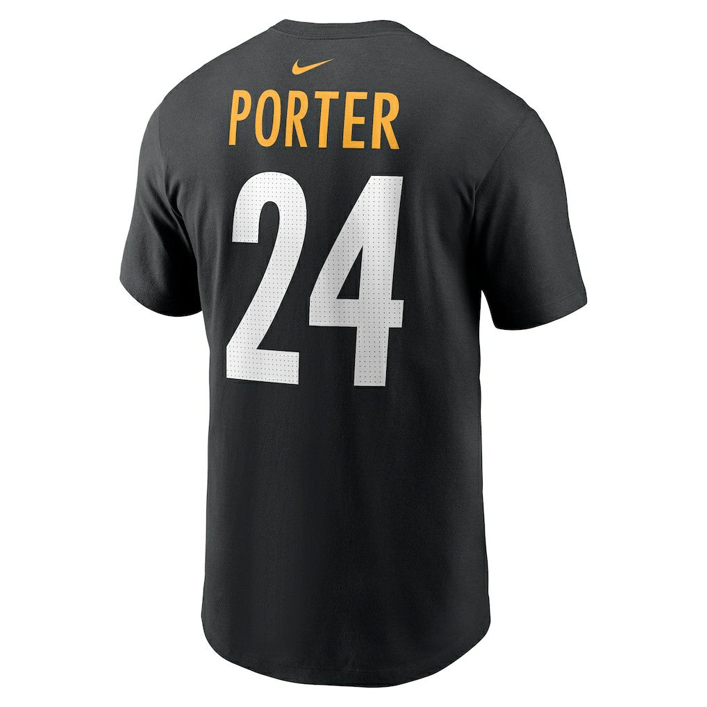 Joey Porter Jr.  Player Name & Number T-Shirt - Pittsburgh Steelers T-shirts