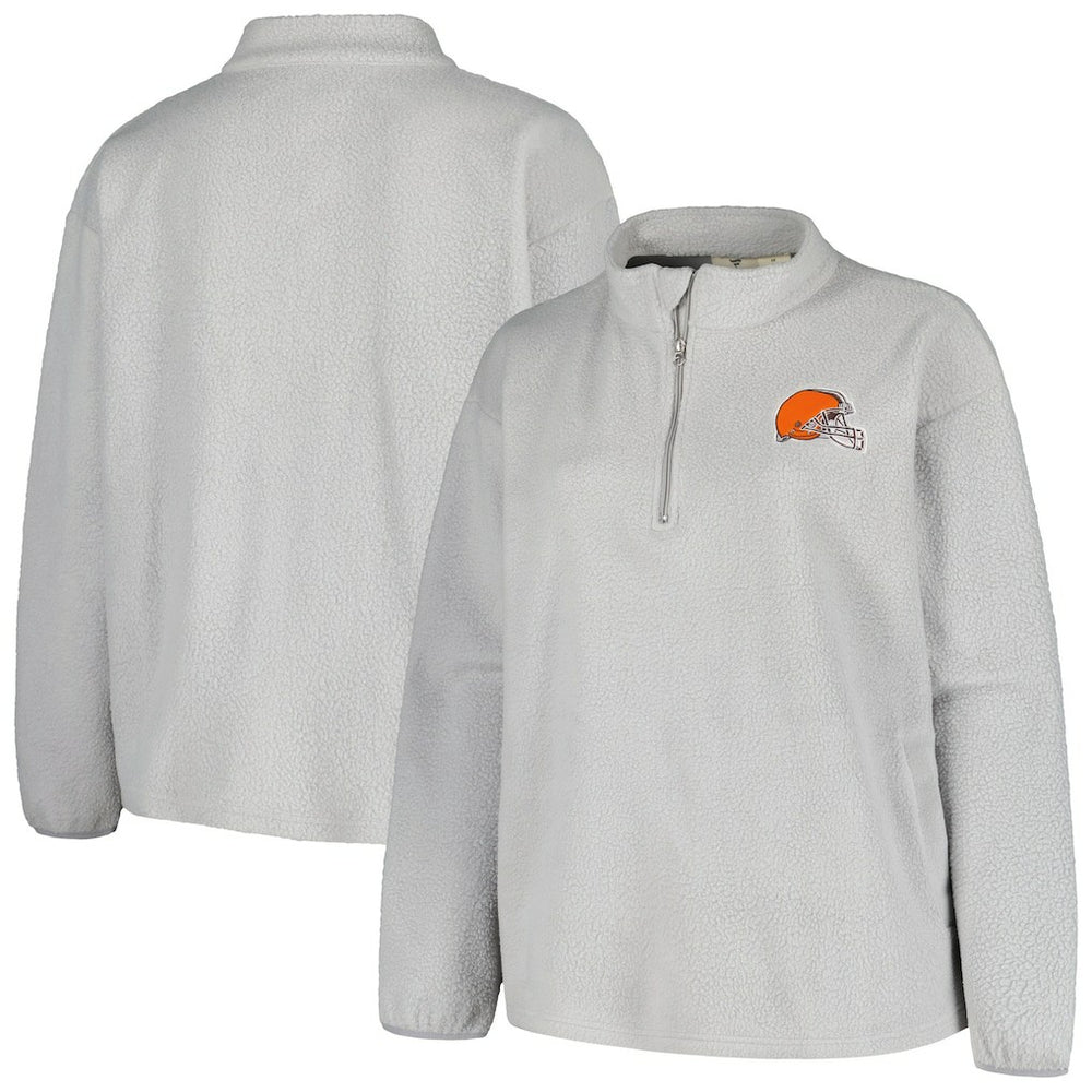 Profile Women's Plus Size Sherpa Quarter-Zip Jacket - Cleveland Browns Jackets