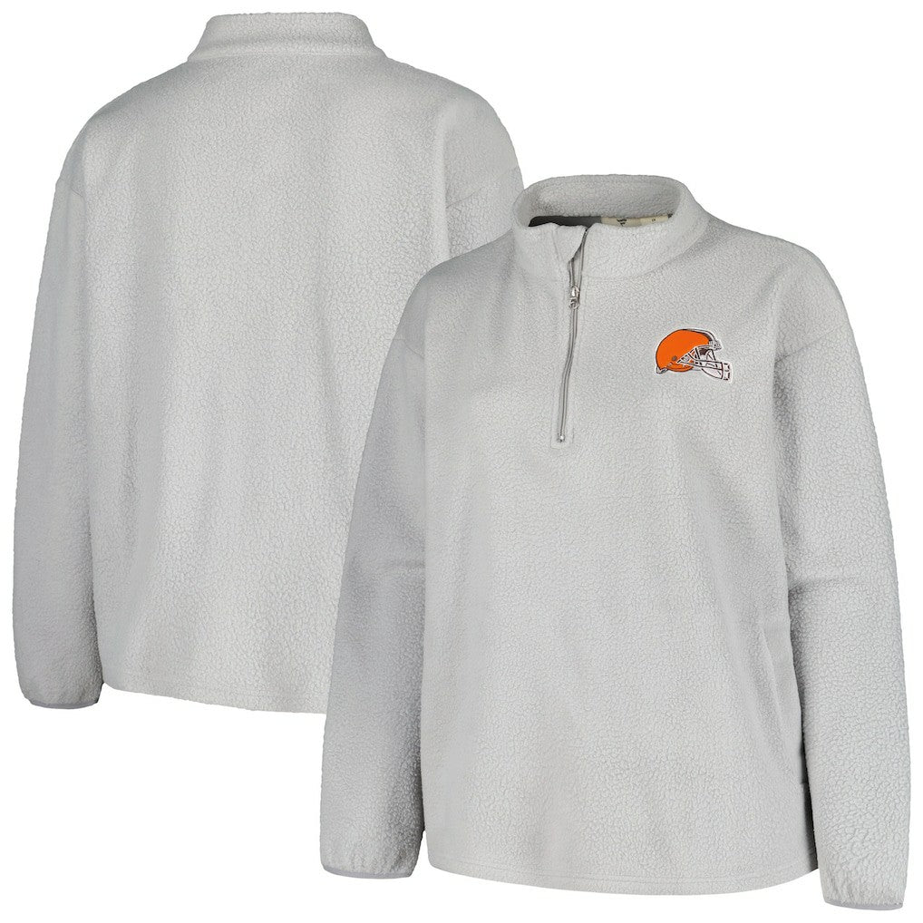 Profile Women's Plus Size Sherpa Quarter-Zip Jacket - Cleveland Browns Jackets