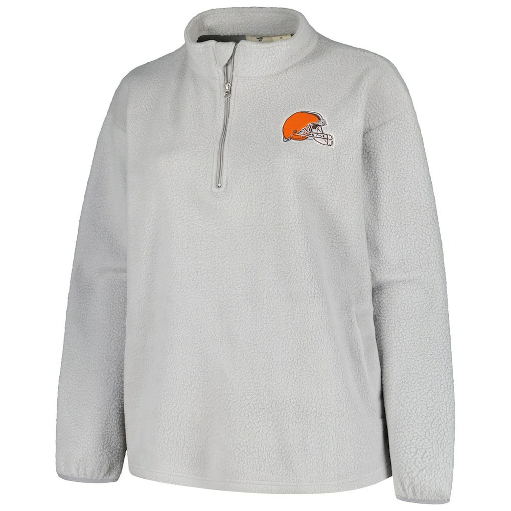 Profile Women's Plus Size Sherpa Quarter-Zip Jacket - Cleveland Browns Jackets