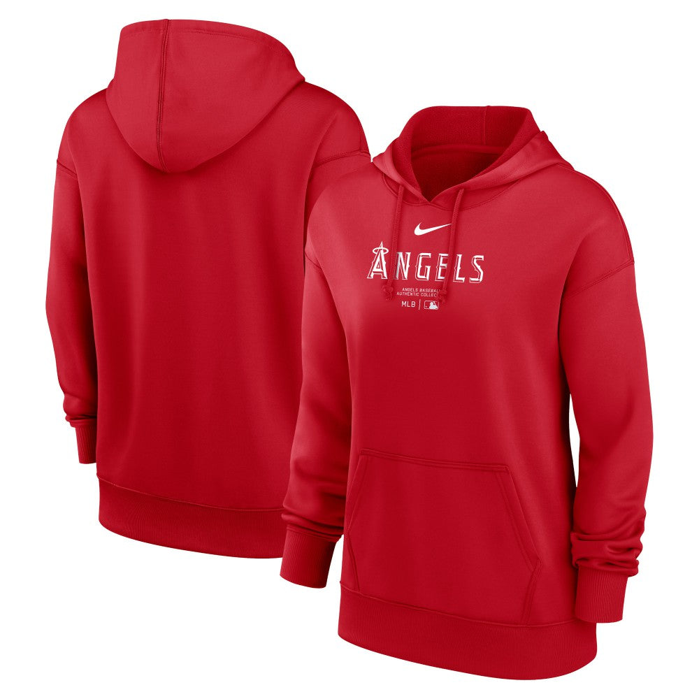 Red Los Angeles Angels Nike Women's Authentic Collection Performance Pullover Hoodie