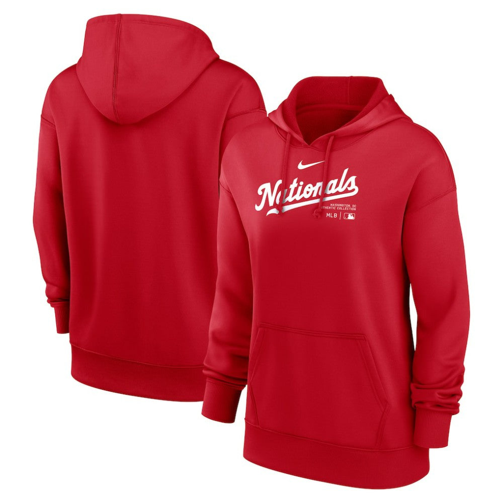 Red Washington Nationals Nike Women's Authentic Collection Performance Pullover Hoodie