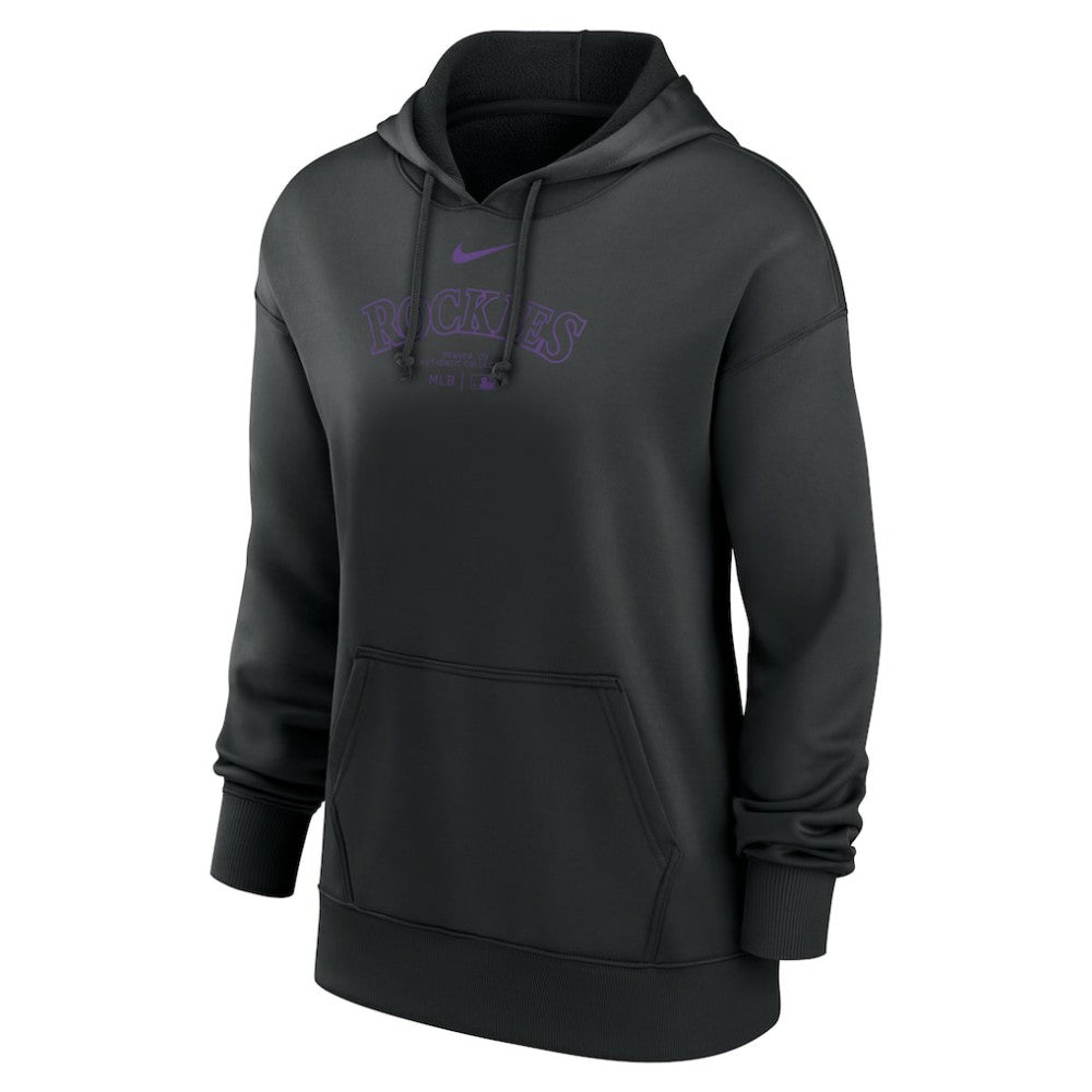Black Colorado Rockies Nike Women's Authentic Collection Performance Pullover Hoodie