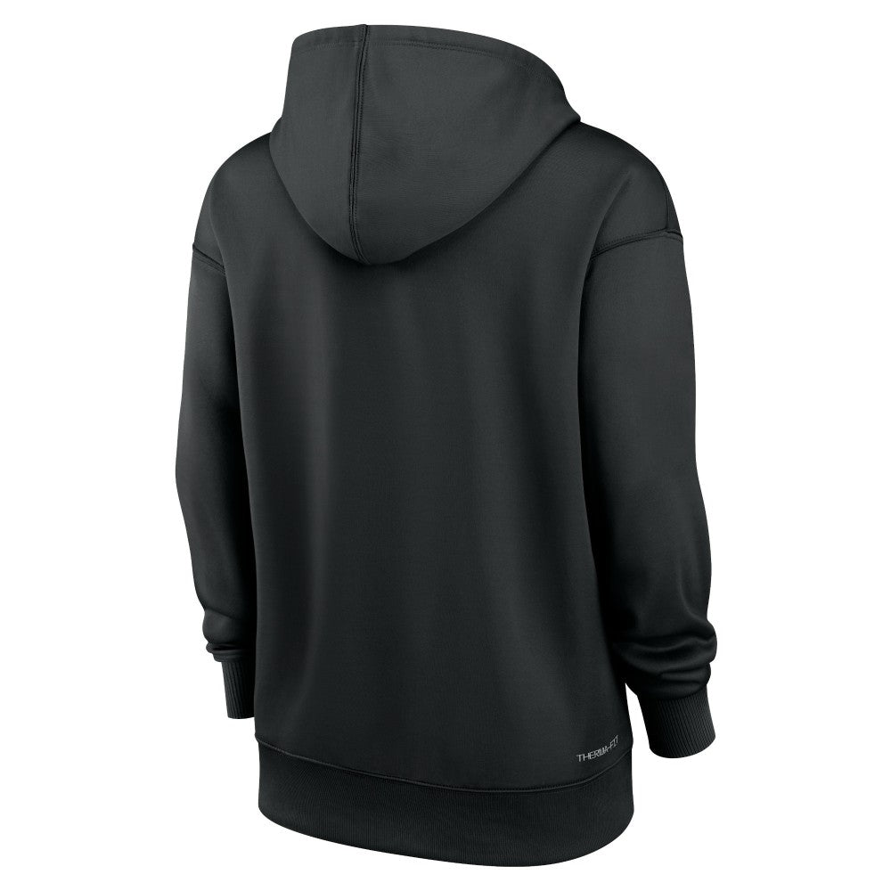 Black Miami Marlins Nike Women's Authentic Collection Performance Pullover Hoodie