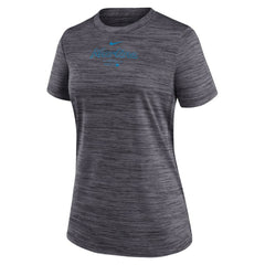 Black Miami Marlins Nike Women's Authentic Collection Velocity Performance T-Shirt