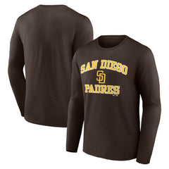 Brown San Diego Padres Logo Athletic Heart & Soul Long Sleeve T-Shirt