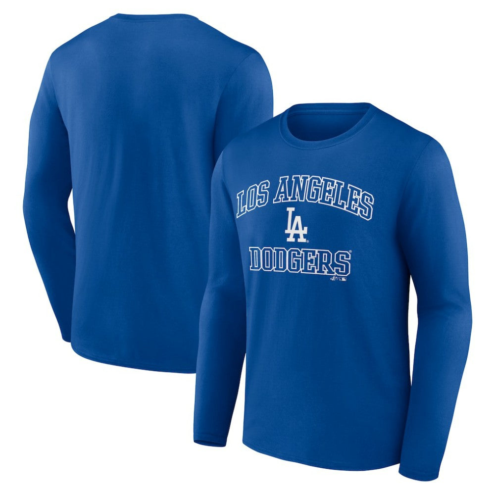 Royal Los Angeles Dodgers Logo Athletic Heart & Soul Long Sleeve T-Shirt