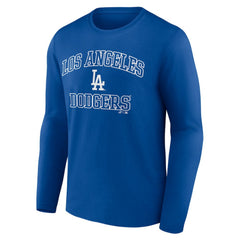 Royal Los Angeles Dodgers Logo Athletic Heart & Soul Long Sleeve T-Shirt