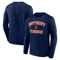 Navy Detroit Tigers Logo Athletic Heart & Soul Long Sleeve T-Shirt