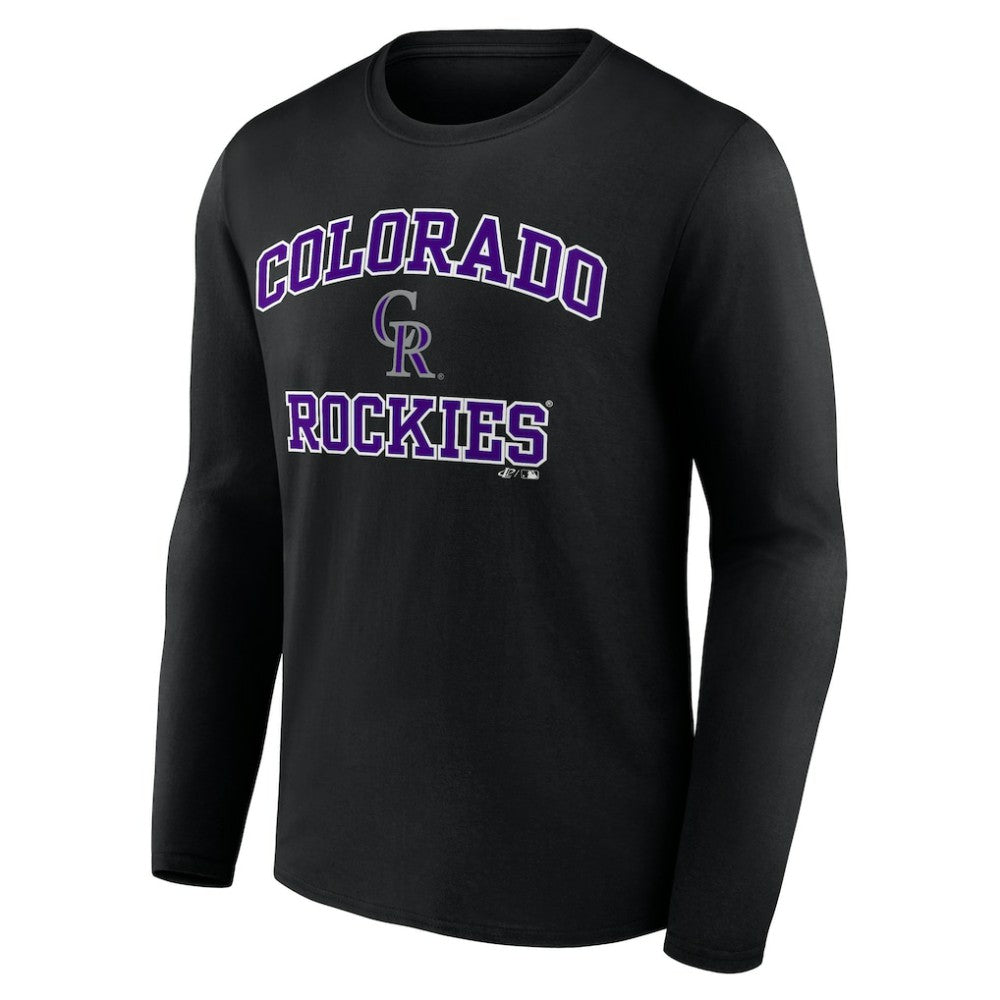 Black Colorado Rockies Logo Athletic Heart & Soul Long Sleeve T-Shirt
