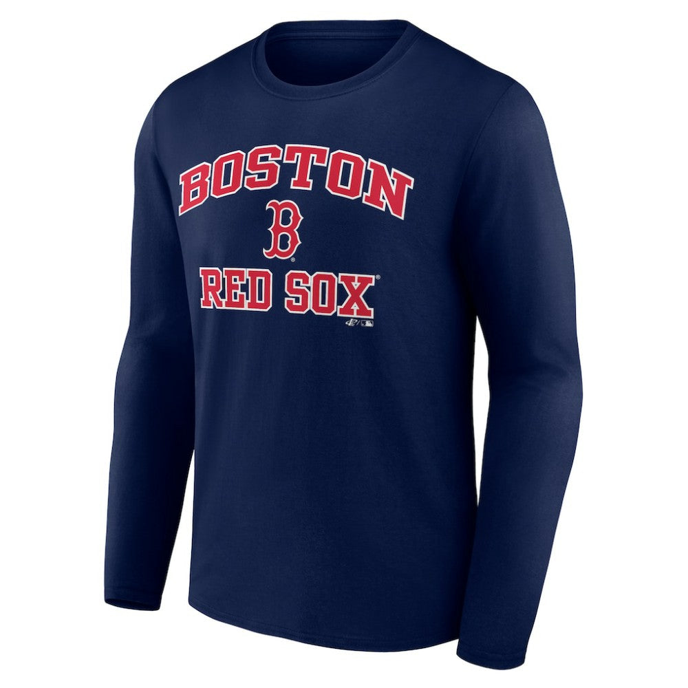 Navy Boston Red Sox Logo Athletic Heart & Soul Long Sleeve T-Shirt