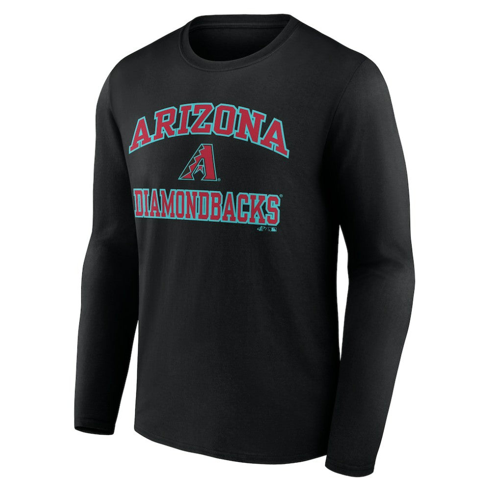 Black Arizona Diamondbacks Logo Athletic Heart & Soul Long Sleeve T-Shirt