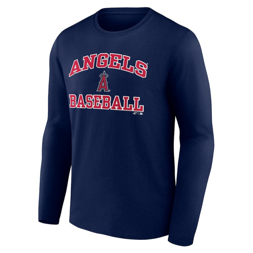 Navy Los Angeles Angels Logo Athletic Heart & Soul Long Sleeve T-Shirt