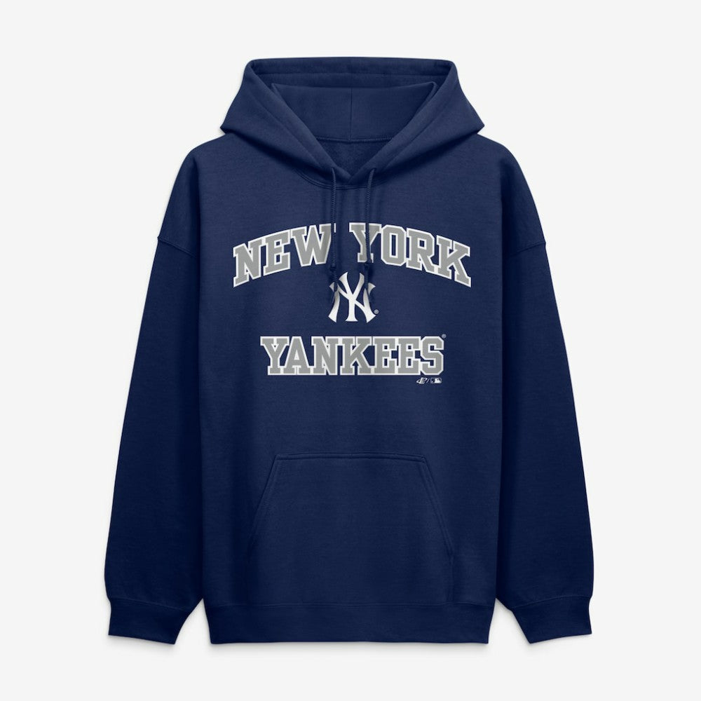 Navy New York Yankees Logo Athletic Heart & Soul Hoodie