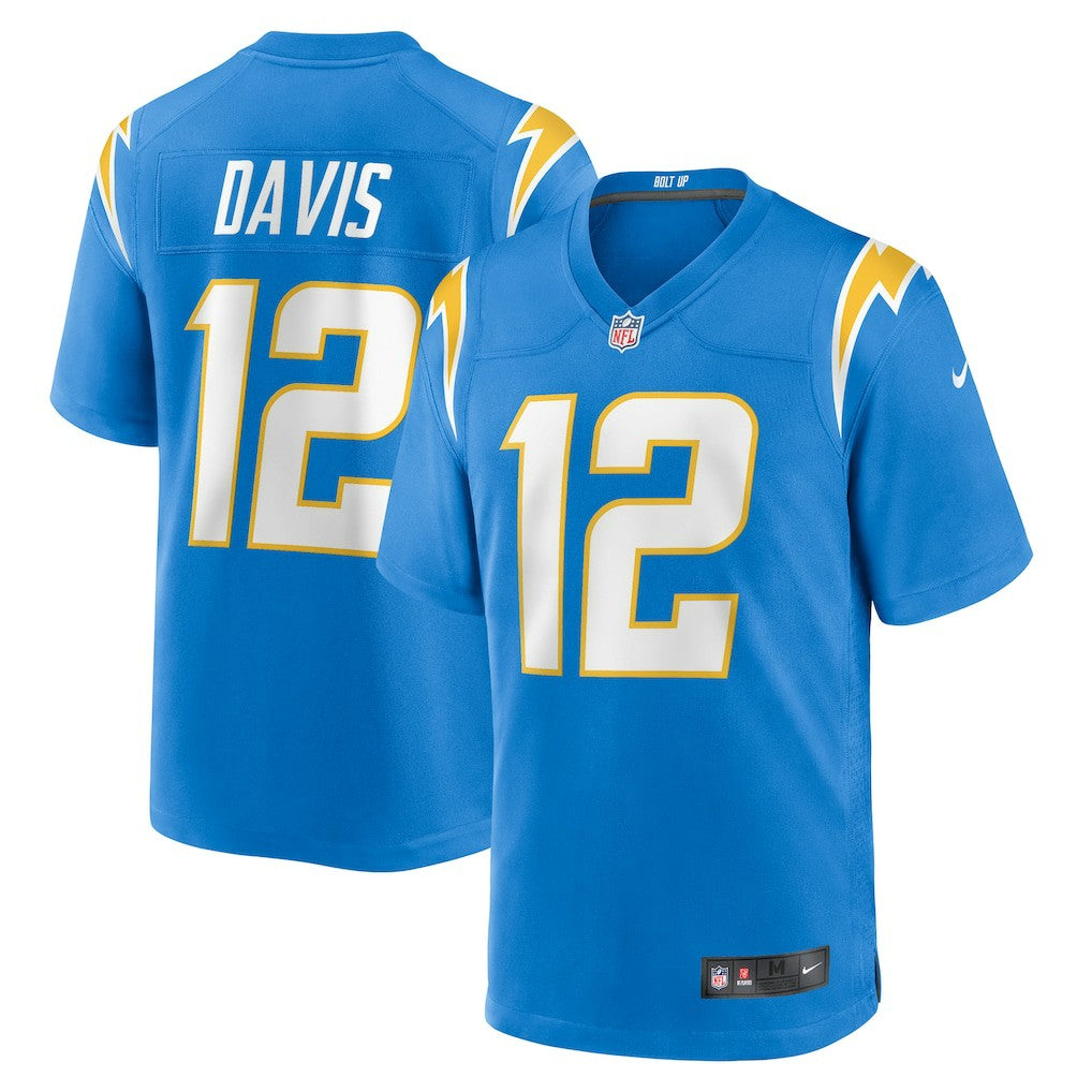 Derius Davis  Team Game Jersey - Los Angeles Chargers Jerseys