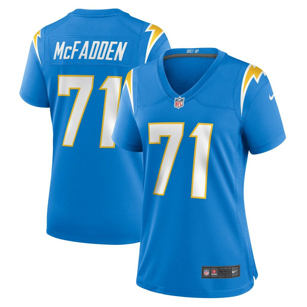 Jordan McFadden  Women's Team Game Jersey - Los Angeles Chargers Jerseys