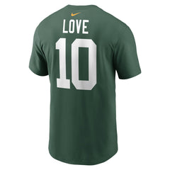 Jordan Love  Player Name & Number T-Shirt - Green Bay Packers T-shirts