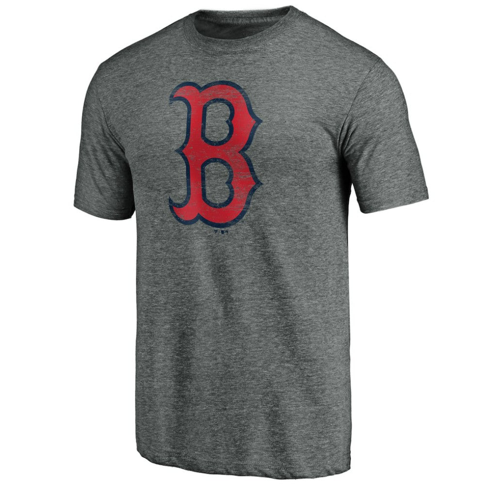 Heather Gray Boston Red Sox Official Logo Tri-Blend T-Shirt