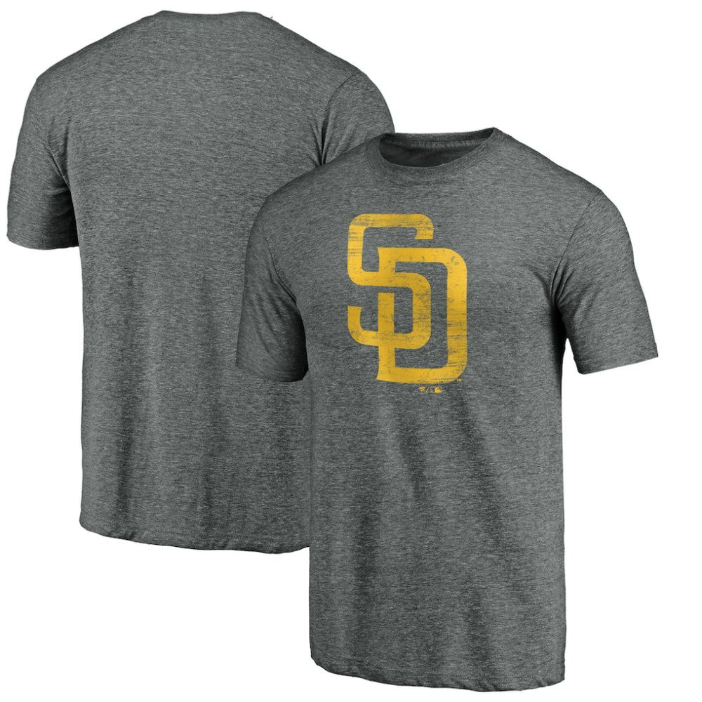 Heather Gray San Diego Padres Official Logo Tri-Blend T-Shirt