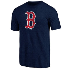 Heather Navy Boston Red Sox Official Logo Tri-Blend T-Shirt