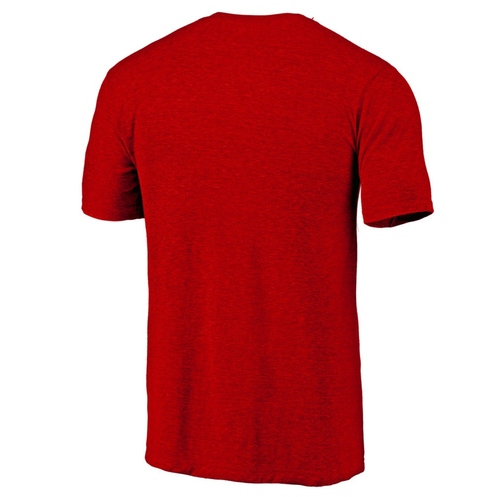 Heather Red Cincinnati Reds Official Logo Tri-Blend T-Shirt