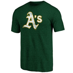 Heather Green Athletics Official Logo Tri-Blend T-Shirt