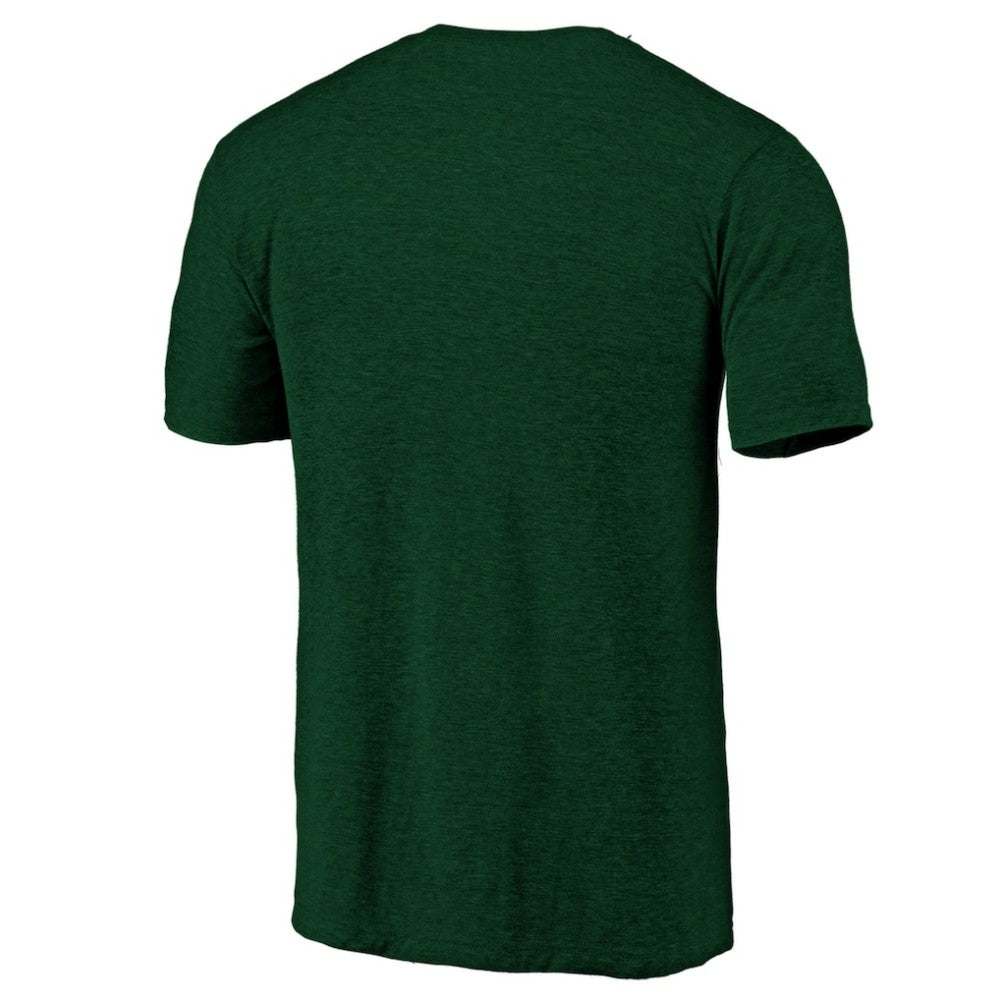 Heather Green Athletics Official Logo Tri-Blend T-Shirt