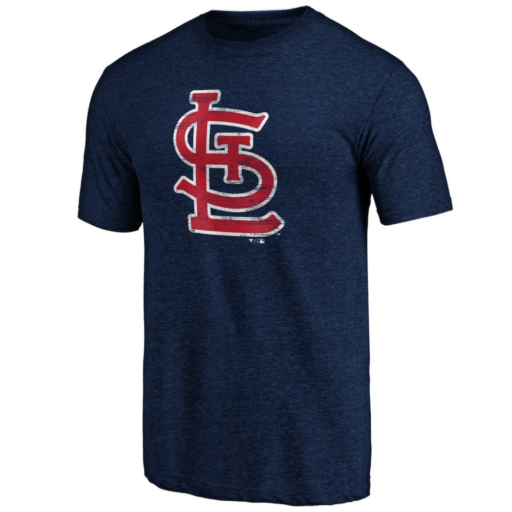 Navy St. Louis Cardinals Official Logo Tri-Blend T-Shirt