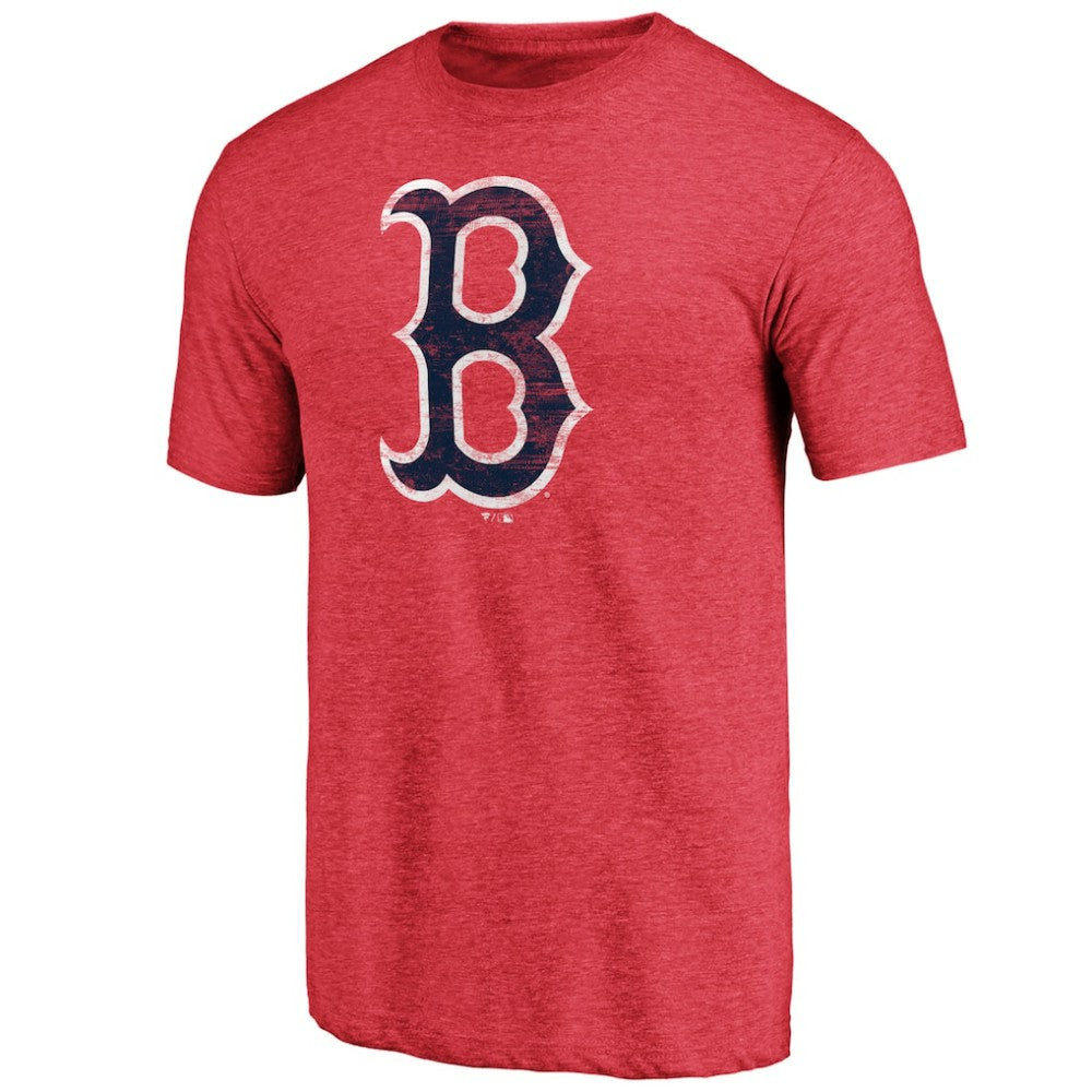 Heather Red Boston Red Sox Official Logo Tri-Blend T-Shirt