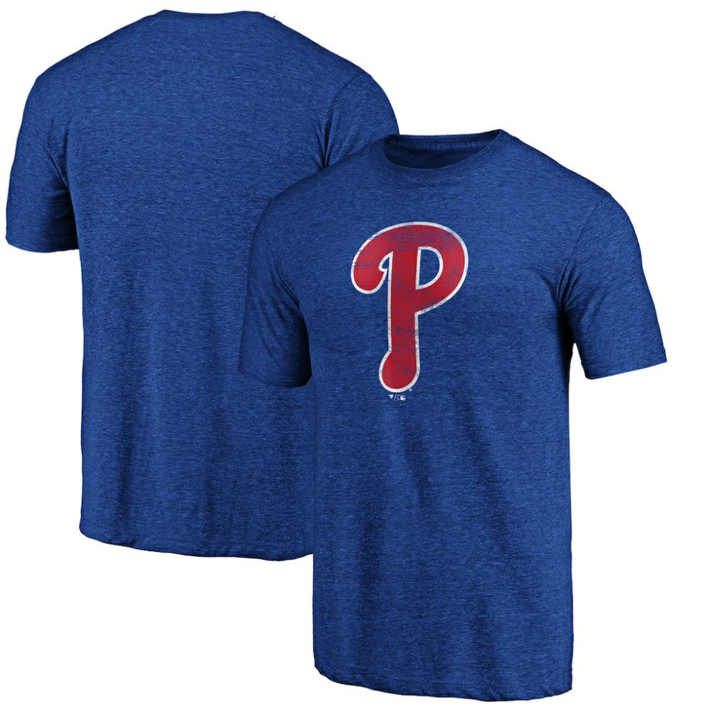 Heather Royal Philadelphia Phillies Official Logo Tri-Blend T-Shirt