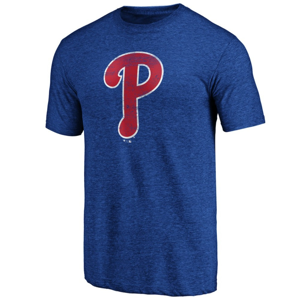 Heather Royal Philadelphia Phillies Official Logo Tri-Blend T-Shirt