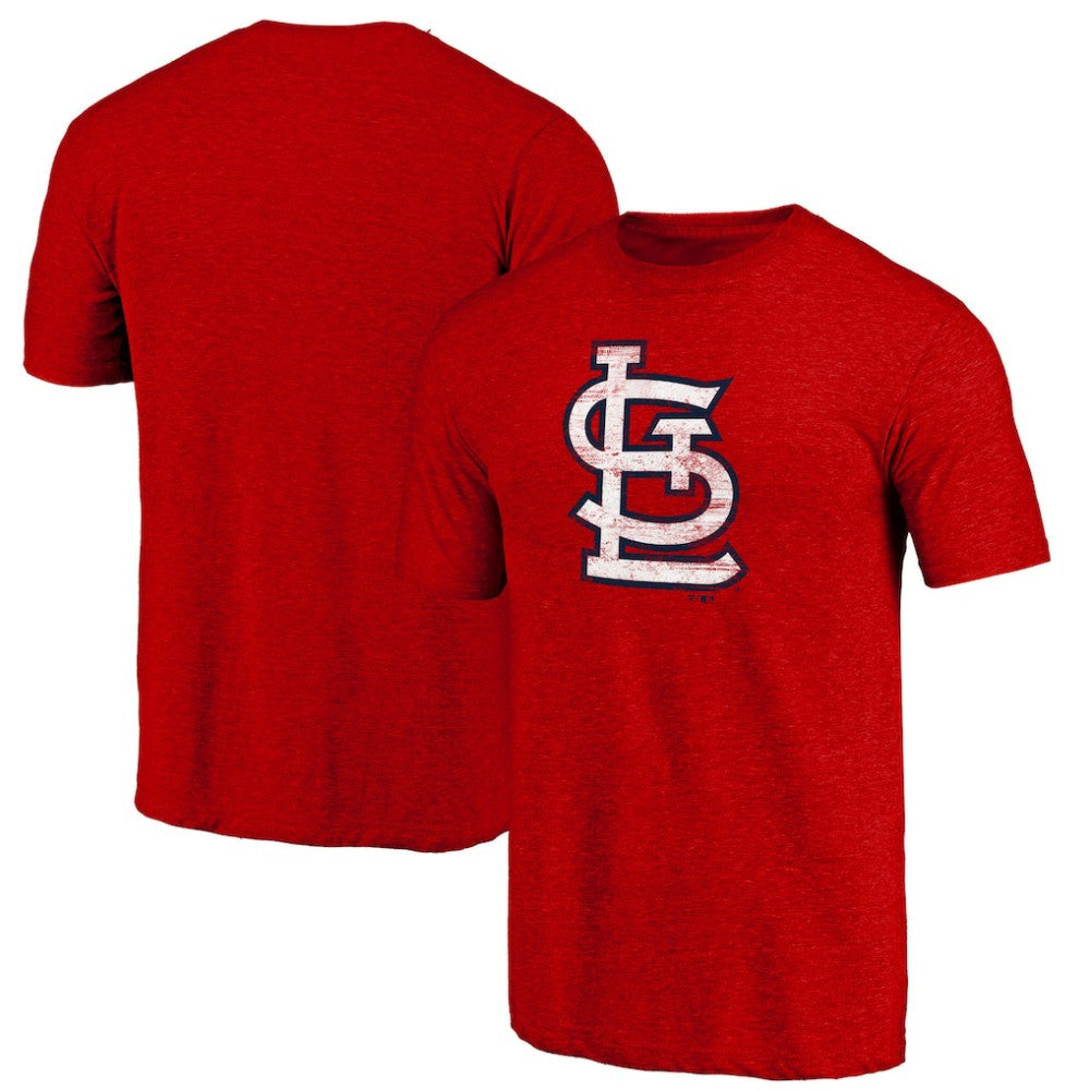 Heather Red St. Louis Cardinals Official Logo Tri-Blend T-Shirt