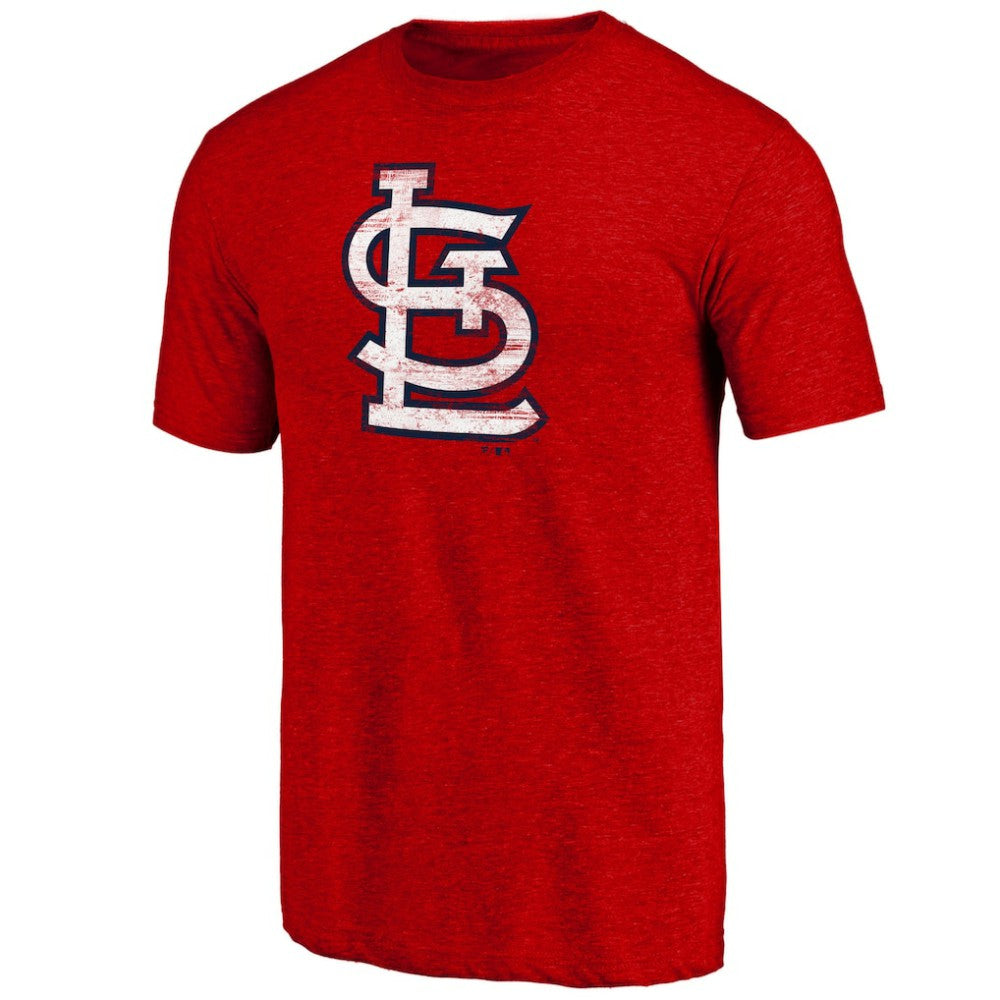 Heather Red St. Louis Cardinals Official Logo Tri-Blend T-Shirt