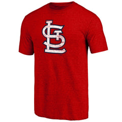 Heather Red St. Louis Cardinals Official Logo Tri-Blend T-Shirt