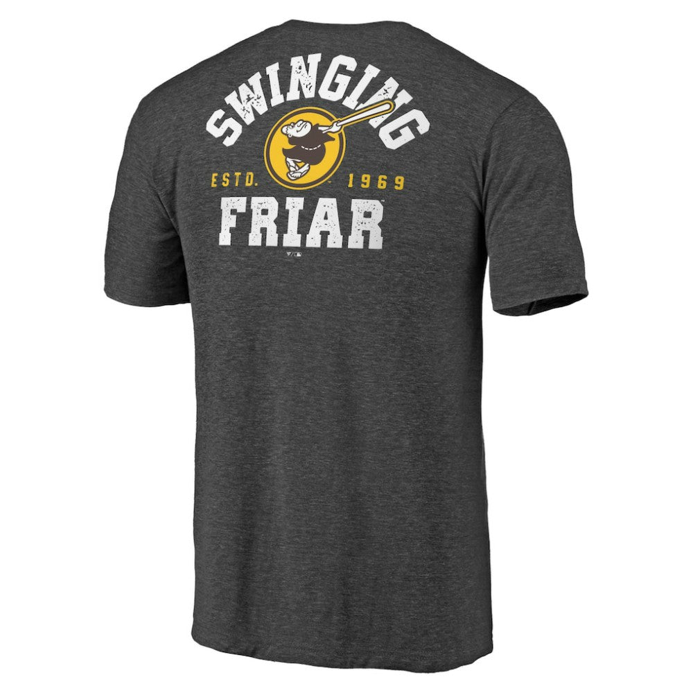Heather Charcoal San Diego Padres Hometown Collection Swing Away Tri-Blend T-Shirt