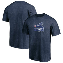 Navy Chicago White Sox Cooperstown Collection Throwback Logo Tri-Blend T-Shirt
