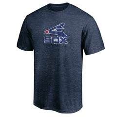 Navy Chicago White Sox Cooperstown Collection Throwback Logo Tri-Blend T-Shirt