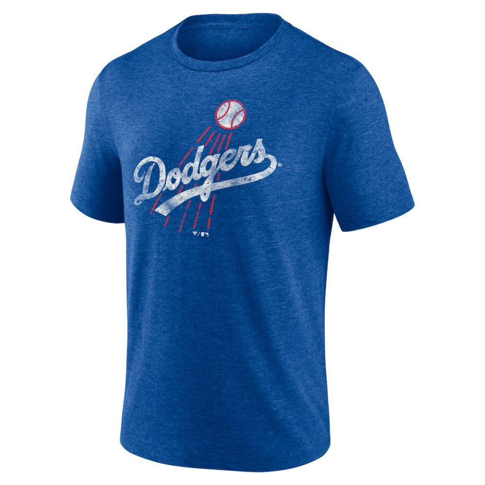 Heather Royal Los Angeles Dodgers Cooperstown Collection Throwback Logo Tri-Blend T-Shirt