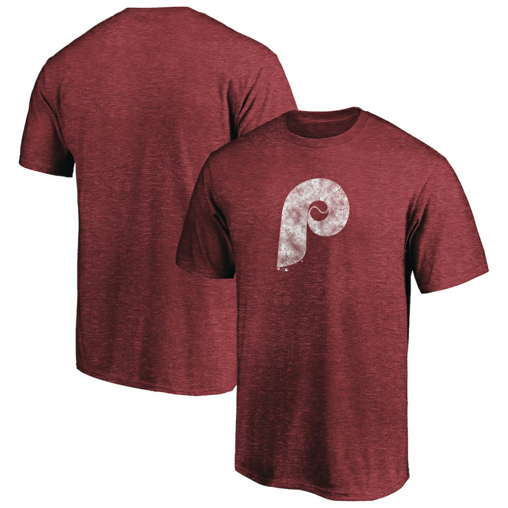 Burgundy Philadelphia Phillies Cooperstown Collection Throwback Logo Tri-Blend T-Shirt