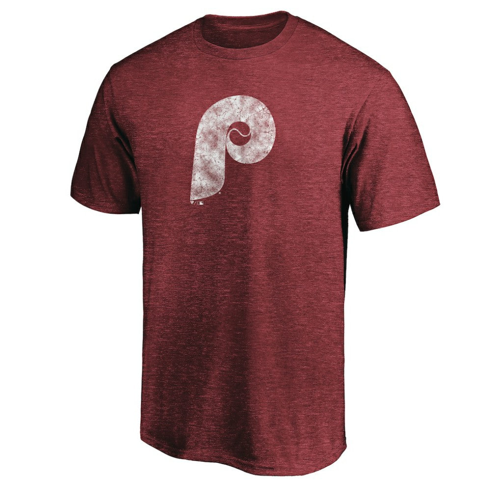 Burgundy Philadelphia Phillies Cooperstown Collection Throwback Logo Tri-Blend T-Shirt